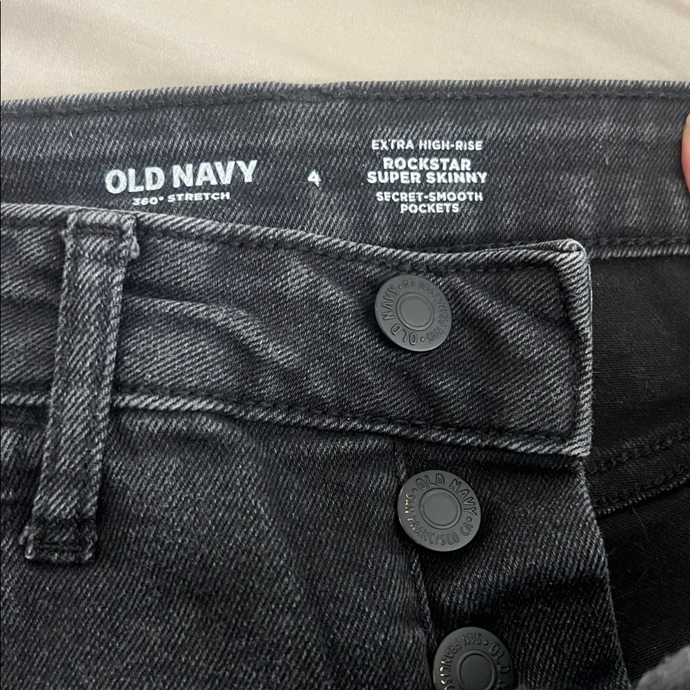 Old Navy Black Skinny Button-Fly Jeans